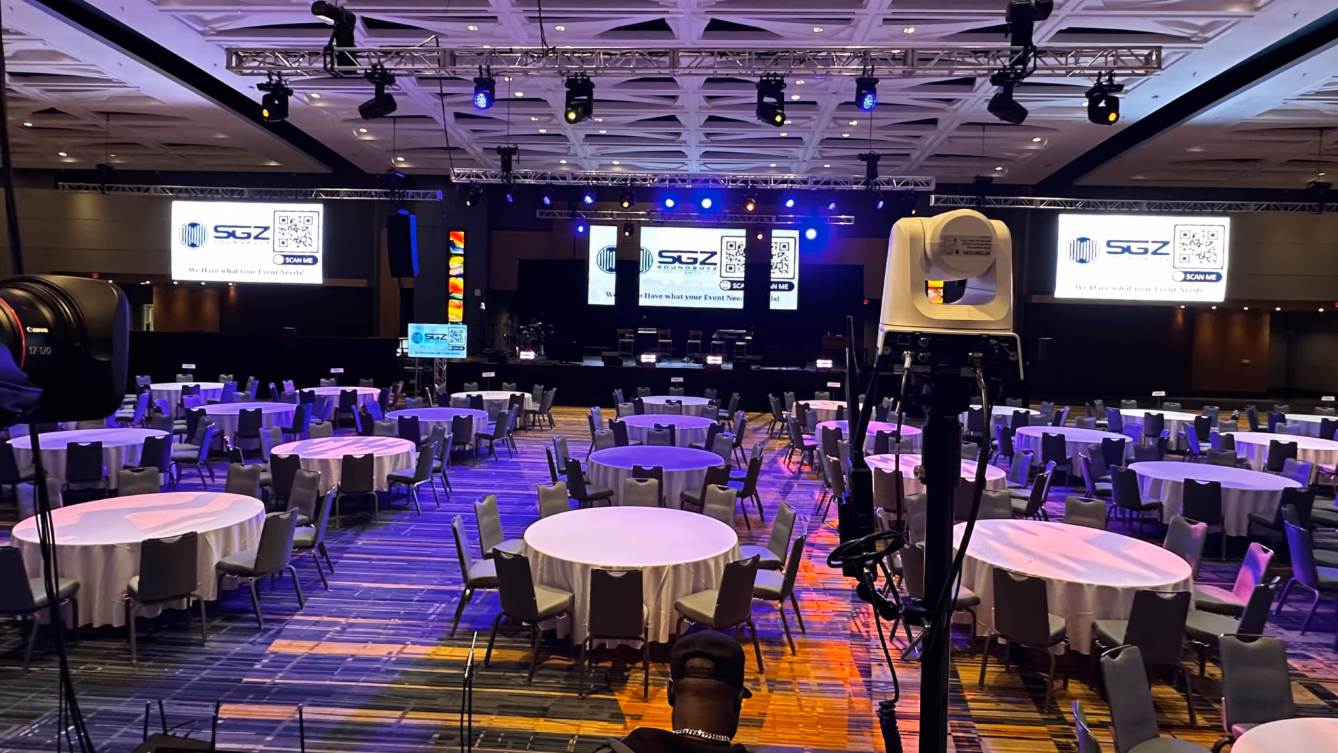 Sound Guyz LED video walls and professional camera system at a live event