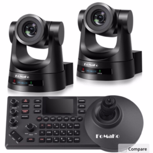 FoMaKo BN302 NDI HX3 PTZ 2-Camera Bundle with 30x Zoom + PTZ Controller