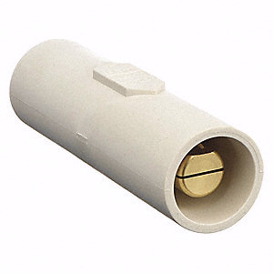 Taper Nose Double Connector, Male-Male, White