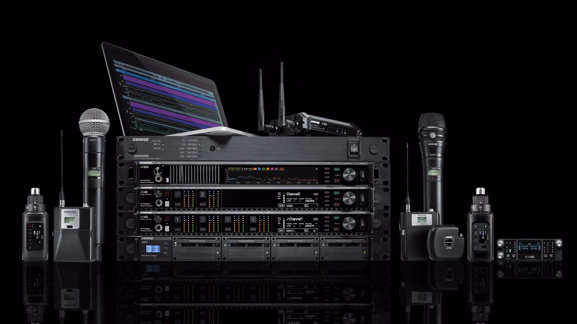 Shure Axient Digital wireless system components featured in the firmware 1.6 announcement