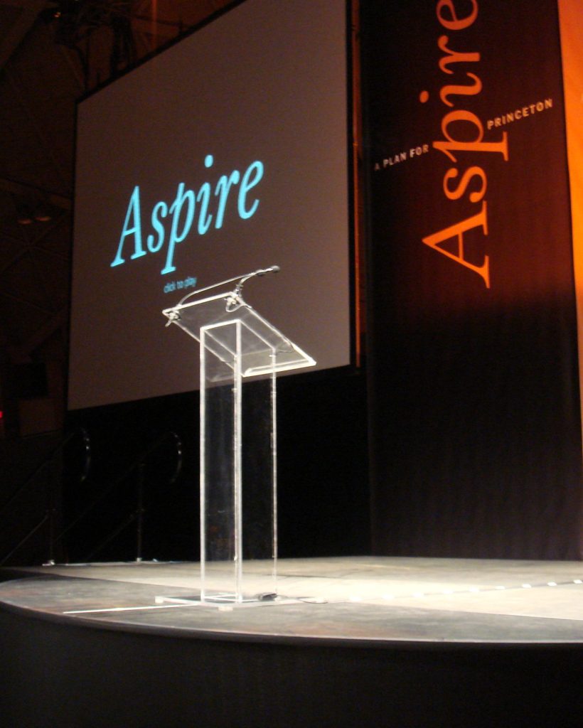 Glass Podium at Corporate Event